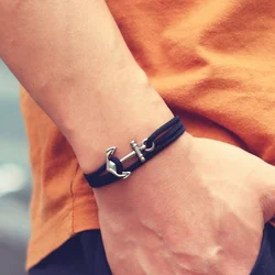 New Minimalist Men Bracelet Handmade Sliding Adjustable Nautical Braslet 3mm Thin Marine String Braclet Stainless Steel Pulseria