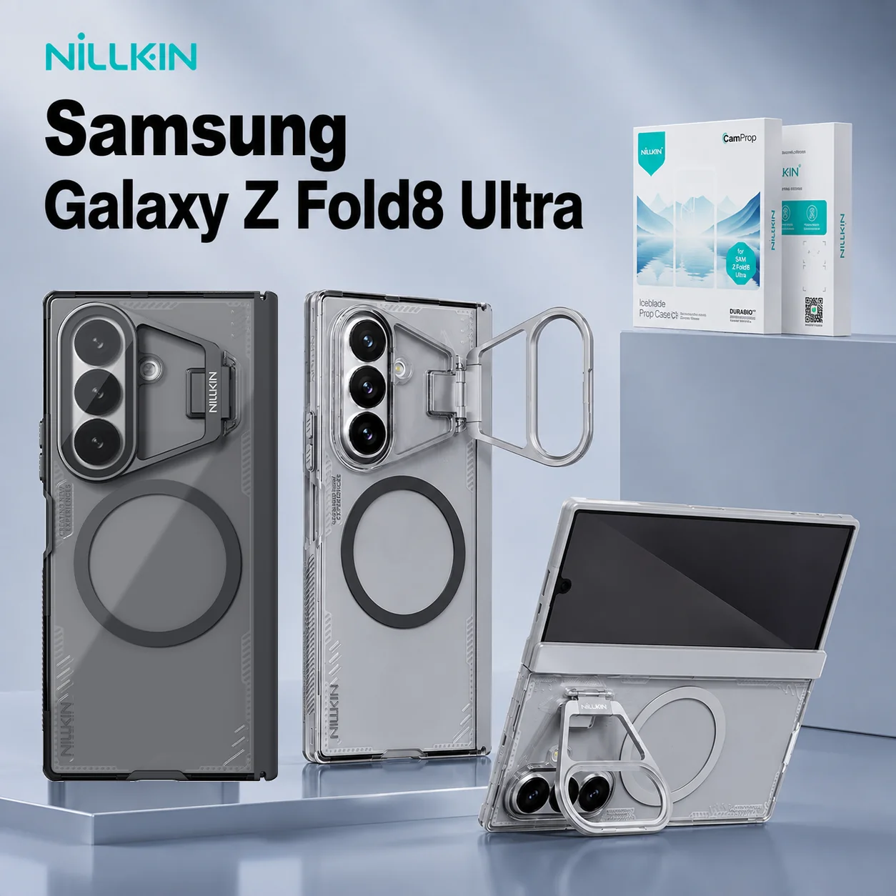 Nillkin Magnetic Case For Samsung Galaxy Z Fold 8 Ultra Fold8 Raised Edge Built-in Magnet CA4021