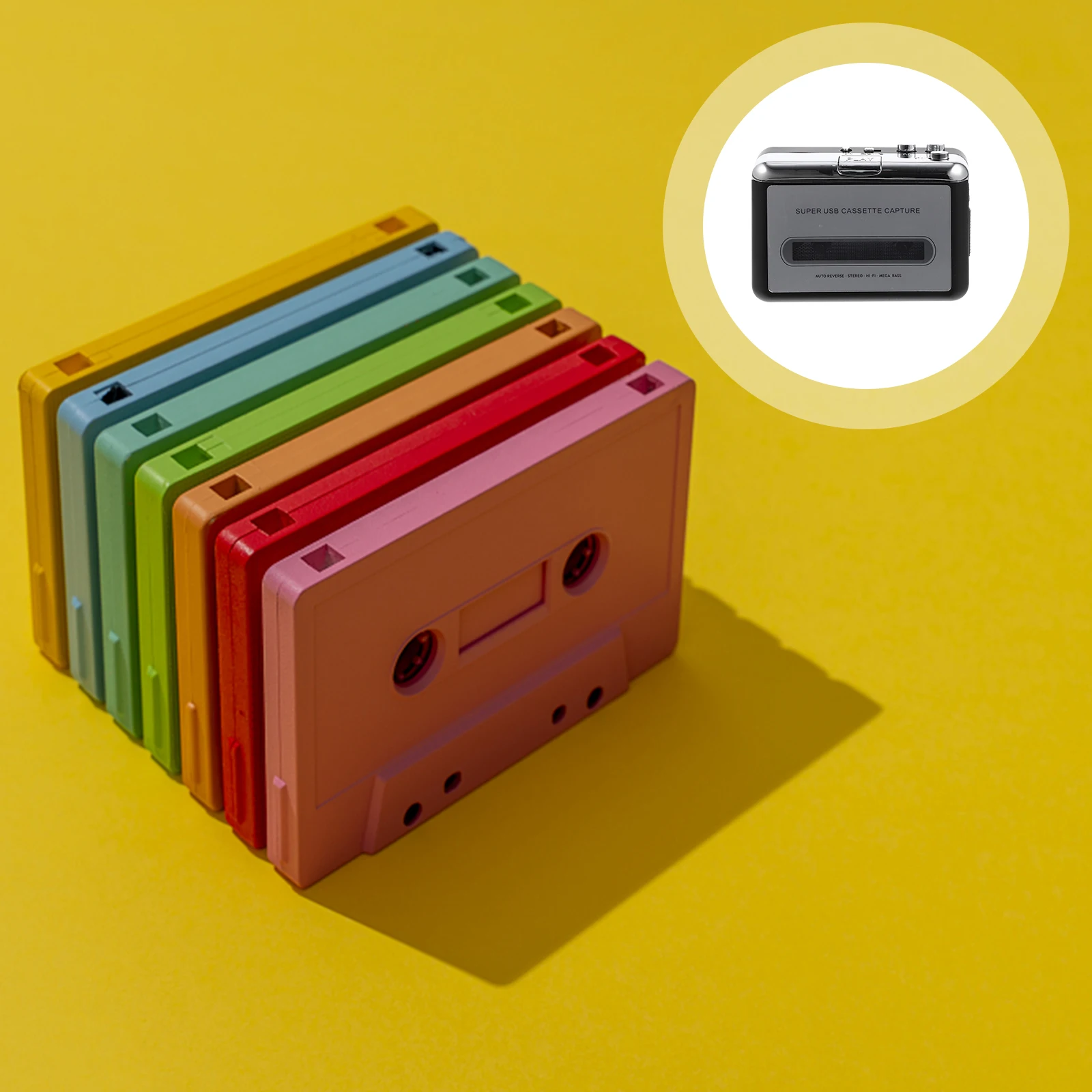 

USB Cassette Tape Converter Portable Mp3 Player Tape to Mp3 Converter USB Cassette to Mp3 Converter Converts Tapes Computer Car