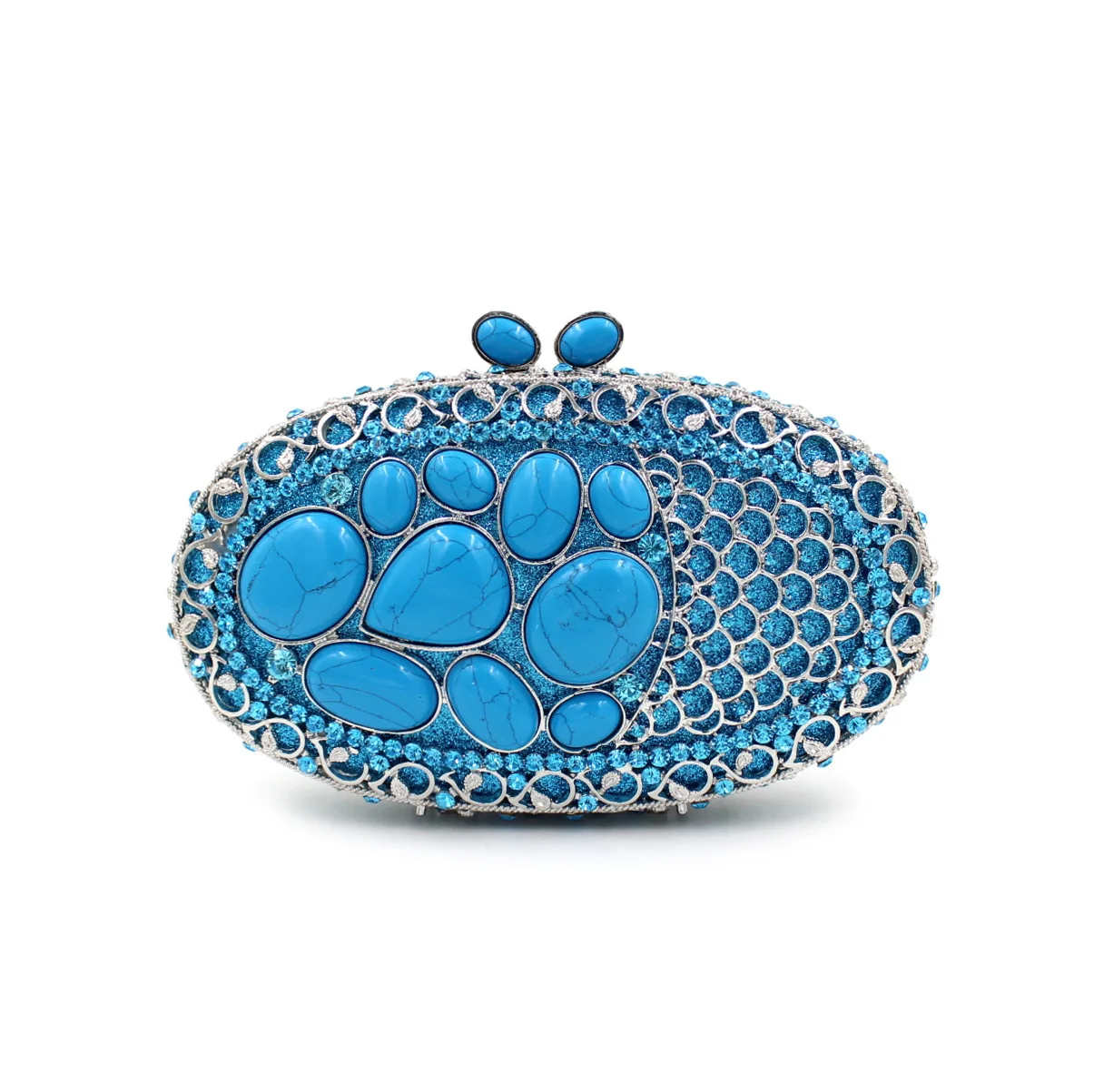 

Formal Occasion Refined Elegance Evening Hand Bag Agate Turquoise Evening Clutch Bags for Ladies