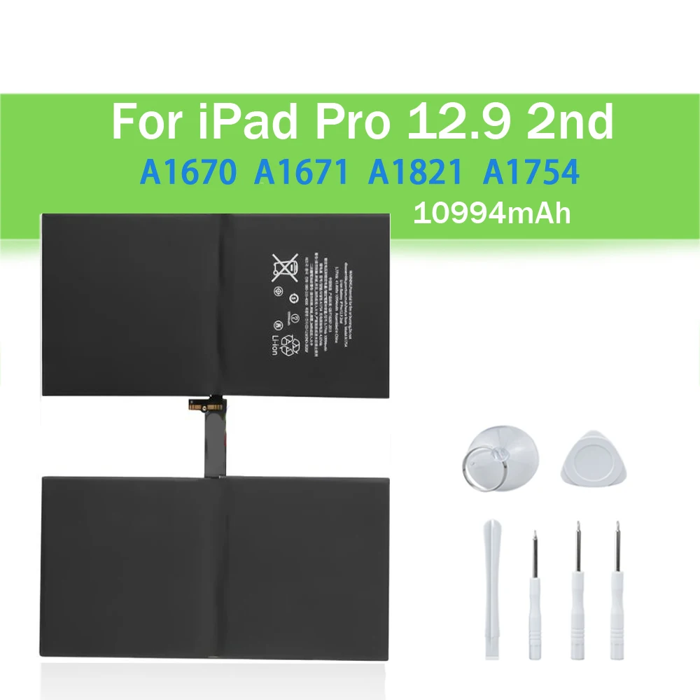 

Запасная батарея для ipad pro12.9 2nd A1670 A1671 10994mAh Tablet Bateria с бесплатным набором инструментов для ремонта