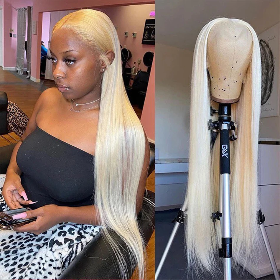 Blonde 613 Bone Straight Glueless Pre Plucked  Wig Human Hair Ready To Wear 30 36 Inch 13x4 13x6 Hd Lace Front Human Hair Wigs