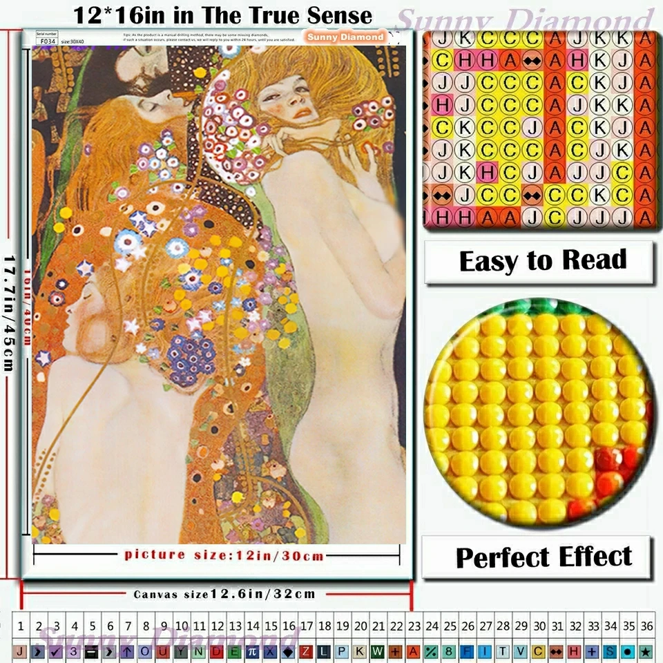 Gustav Klimt 5d Diy Diamond Art Painting Mosaic Twins Baby Sleep In Mom's Arms Cross Stitch Kit AB Drill Home Decor Puzzle Gifts