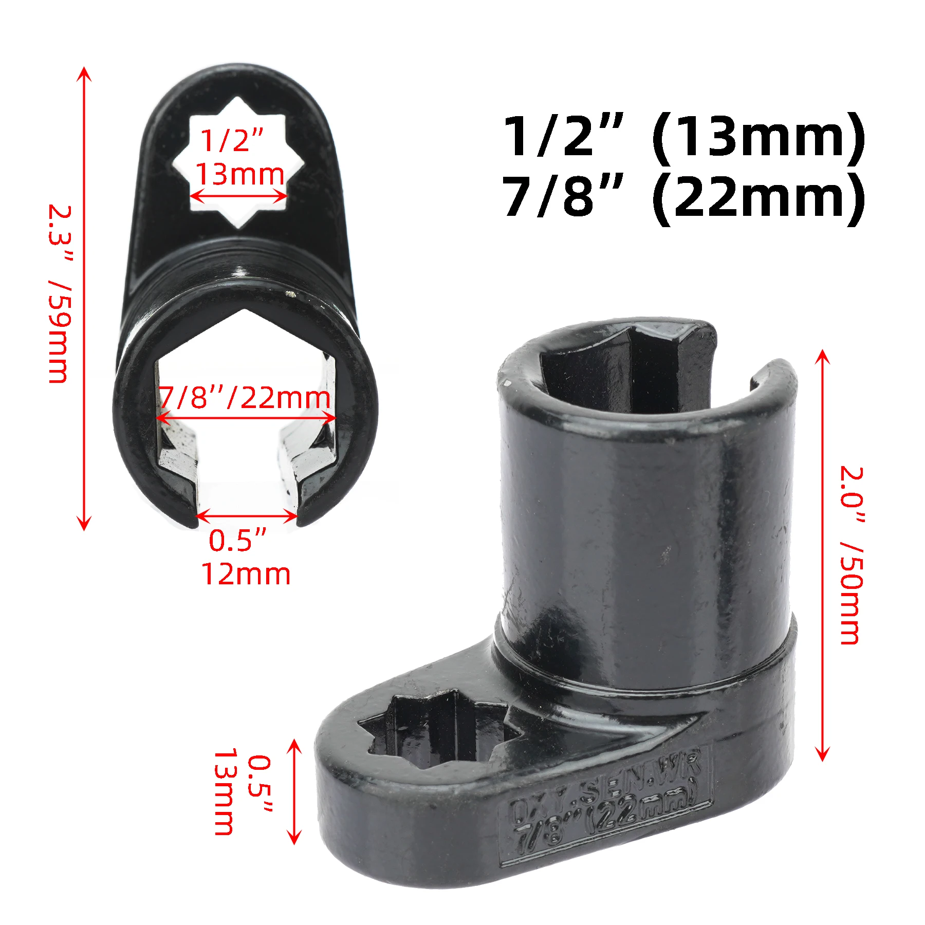 Universal 3/8\'\' 22mm Offset Socket Wrench For Automotive Lambda O2 Oxygen Sensor Adapter Socket Removal Disassembly Tool