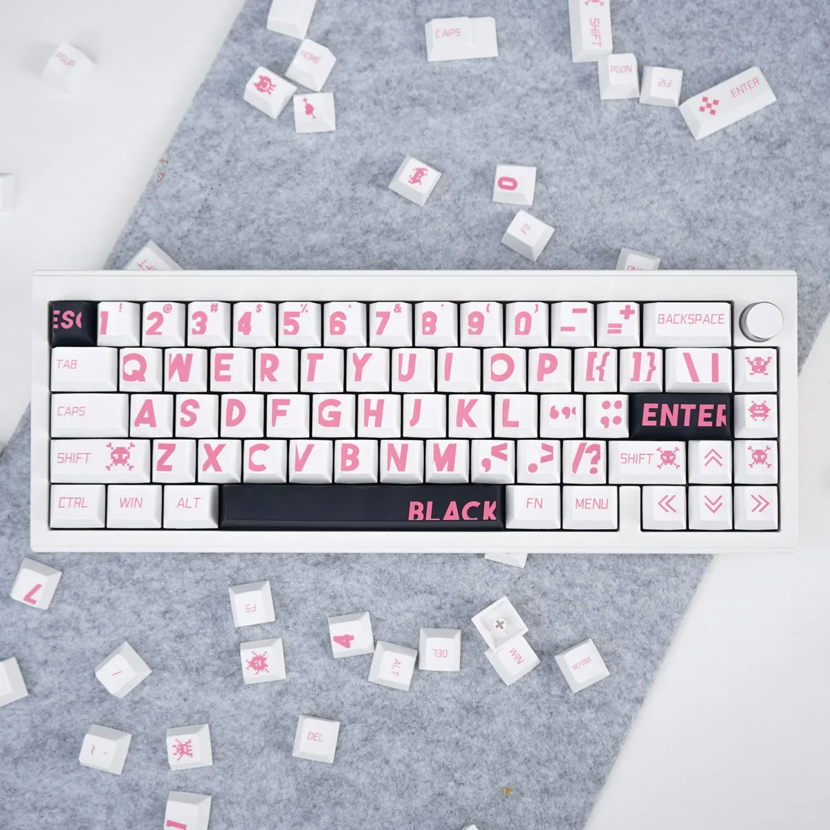 Pink large character 133 key mechanical keyboard keycap PBT sublimation original height