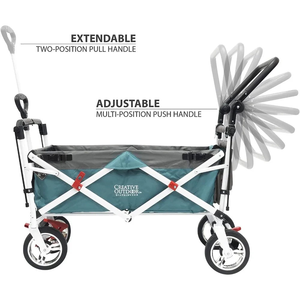 US Outdoor Distributor Push and Pull Double Stroller for Toddlers & Kids with Removable Canopy and Seat Belt Harnesses