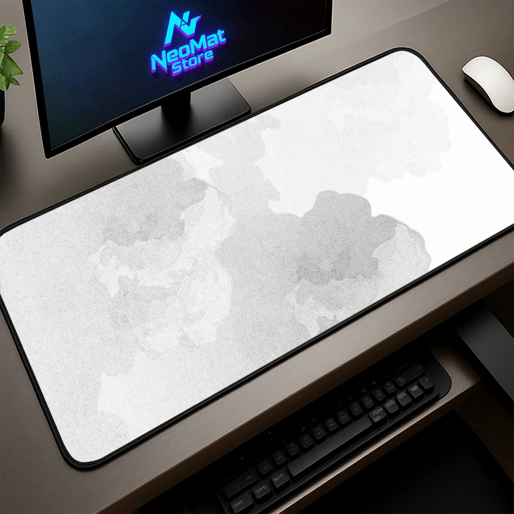 

White Gamer Mousepad Big Mouse Pad 900x400 Keyboard Mat Office Accessories Support Laptop Mausepad Custom Rubber Mat Aesthetic