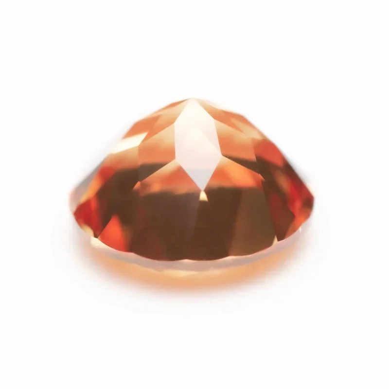 Lab Grown Sapphire Orange Color Round Shape Extremely Shiny Quality DIY Ring Necklace Earrings Main Materials  AGL Certificate