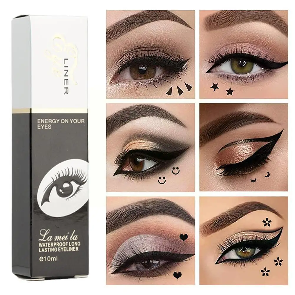 10Ml Waterdichte Vloeibare Eyeliner Lijm Pen Eyeliner Sneldrogend, Make-Up Niet-Smudge Zweetbestendig, Oog M2j4