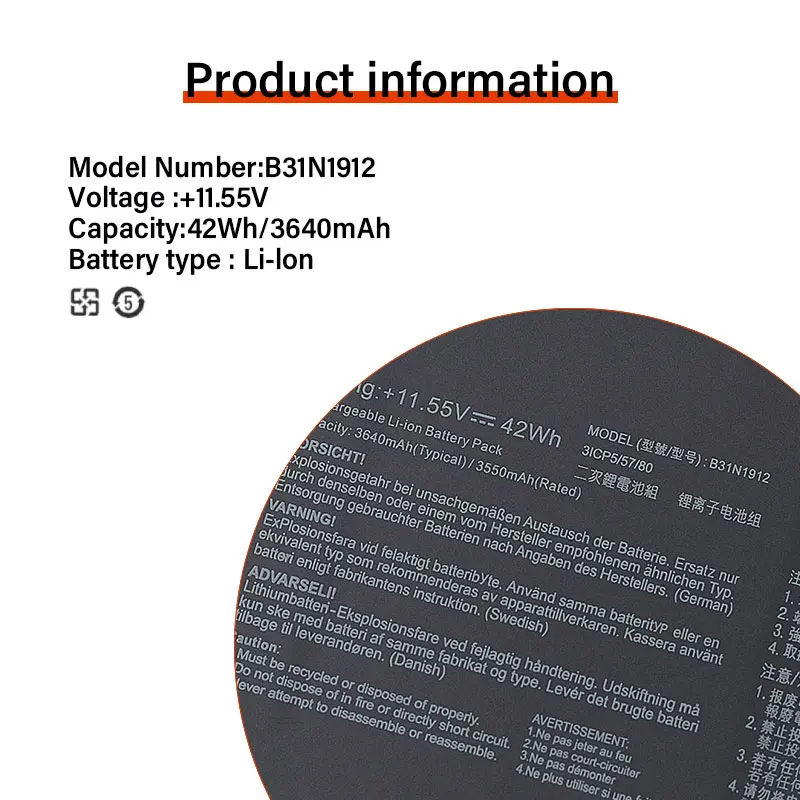 Imagem -05 - Bateria do Portátil para Asus Vivobook 14-e410ma L410ma E410ka E510ma E510ka F414ma L510ka R522ma E410ma-ek026ts B31n1912 C31n1912