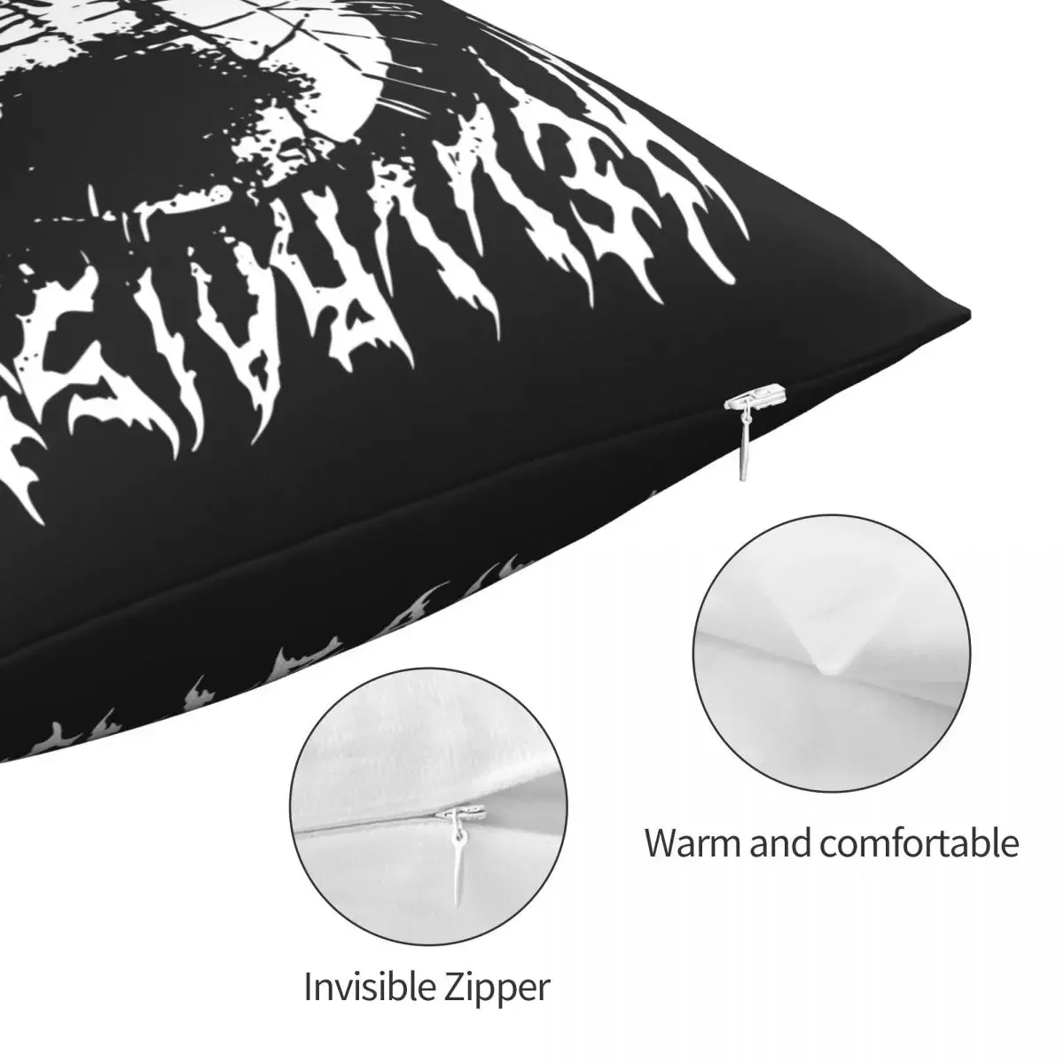 Black Metal Pinhead Hellraiser Pillowcase Printing Cushion Cover Decoration Halloween Horror Movie Throw Pillow Case Cover Home