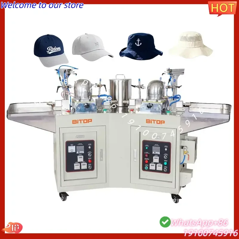 2026Hot BT-02P Double Head Hat Iron Machine Automatic Steam Baseball Cap Press Ironing Machine