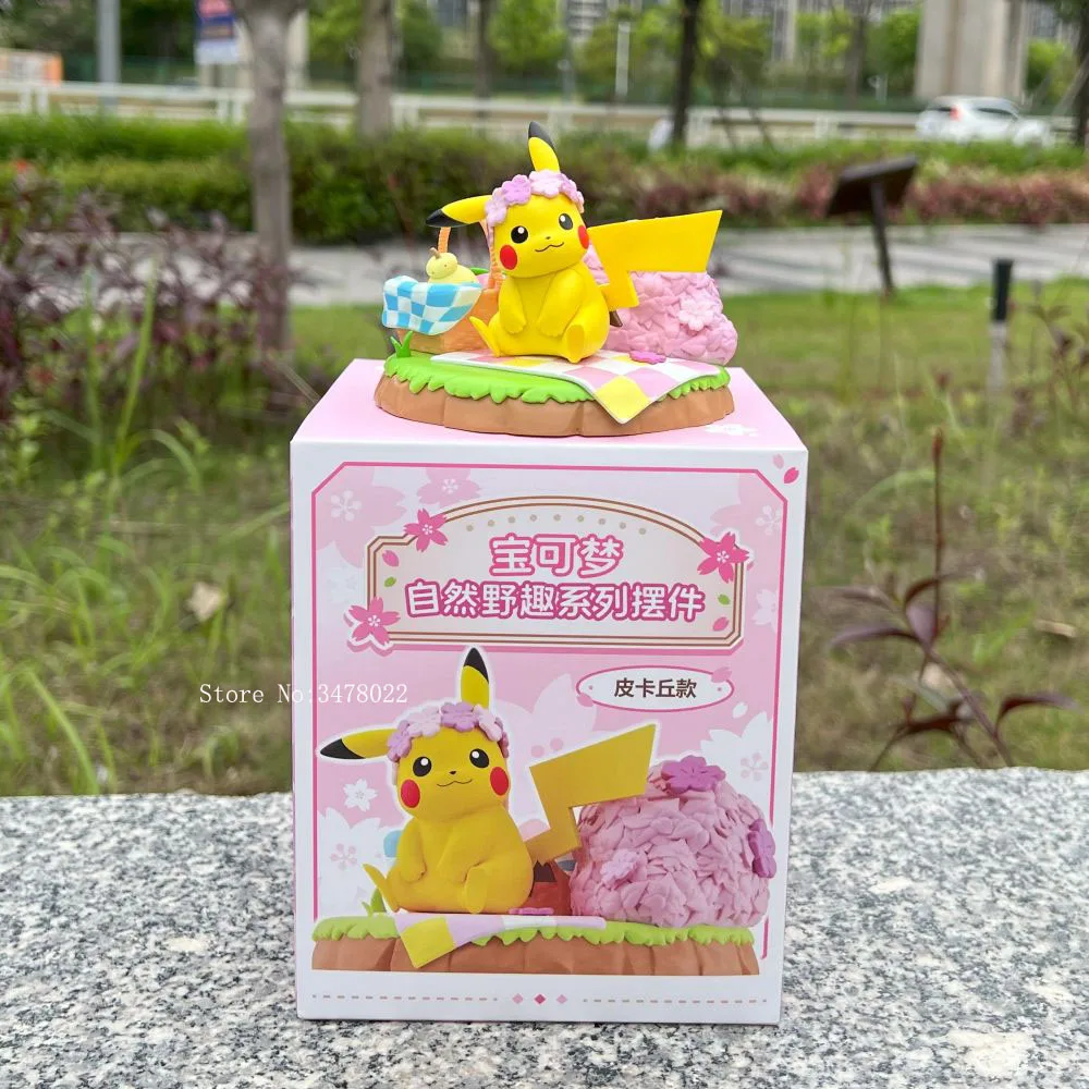Original Pokemon Natürliche Spaß Psyduck Pikachu Eevee Mauzi Bulbasaur Slowpoke Anime Action-figuren PVC Spielzeug Kawaii Puppe Geschenk