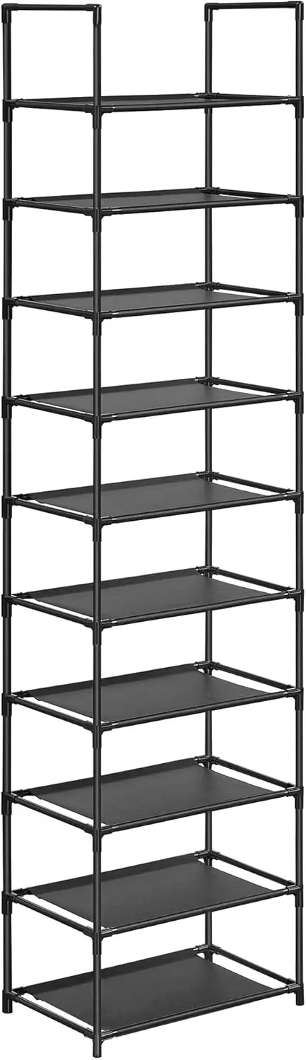 SONGMICS Schuhregal Schuhschrank mit 10 Ebenen, Metallgestell, Schuhablage