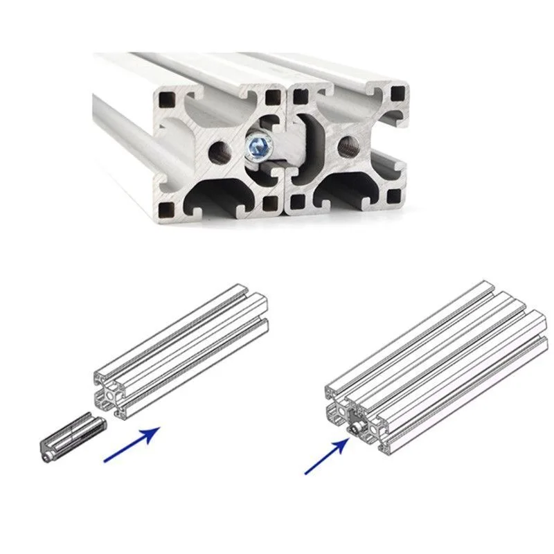 European Standard Aluminum Profile Connector 2020 3030 Parallel Clamping Head One-Line Fixed Block Docking Built-In for Lighting