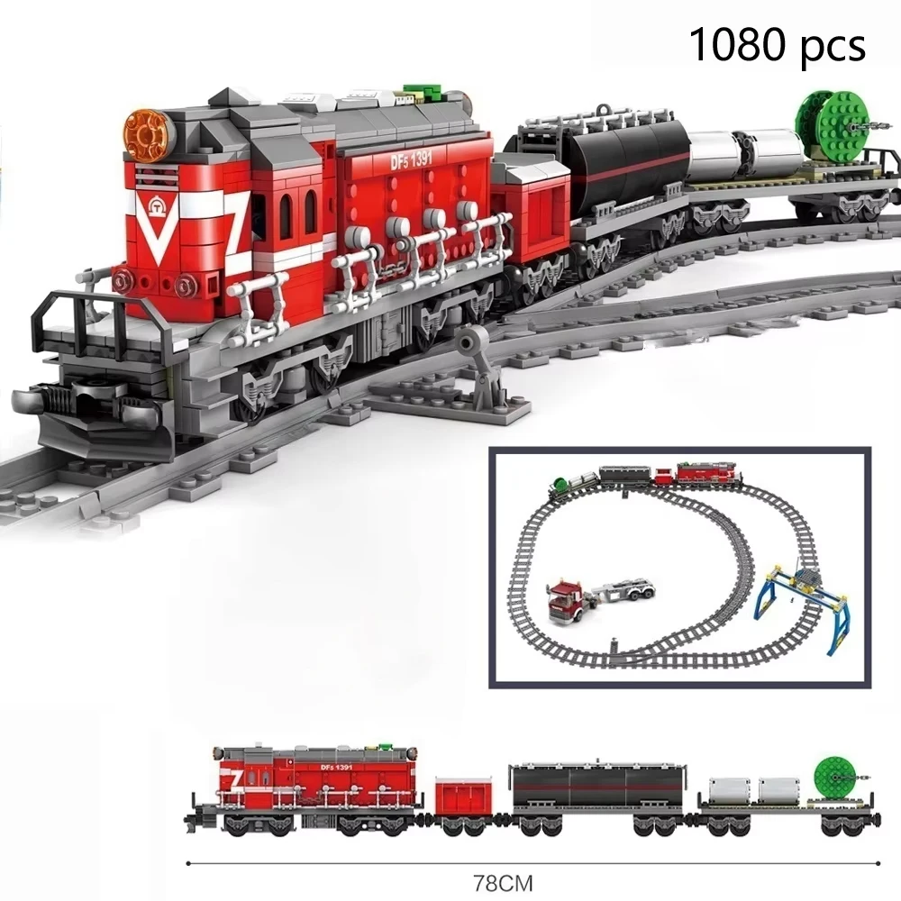 Potencia técnica de ciudad con juego de bloques de construcción de tren ferroviario a motor, ideal para que los vehículos de amor de los niños, cultiva la mano: en la habilidad