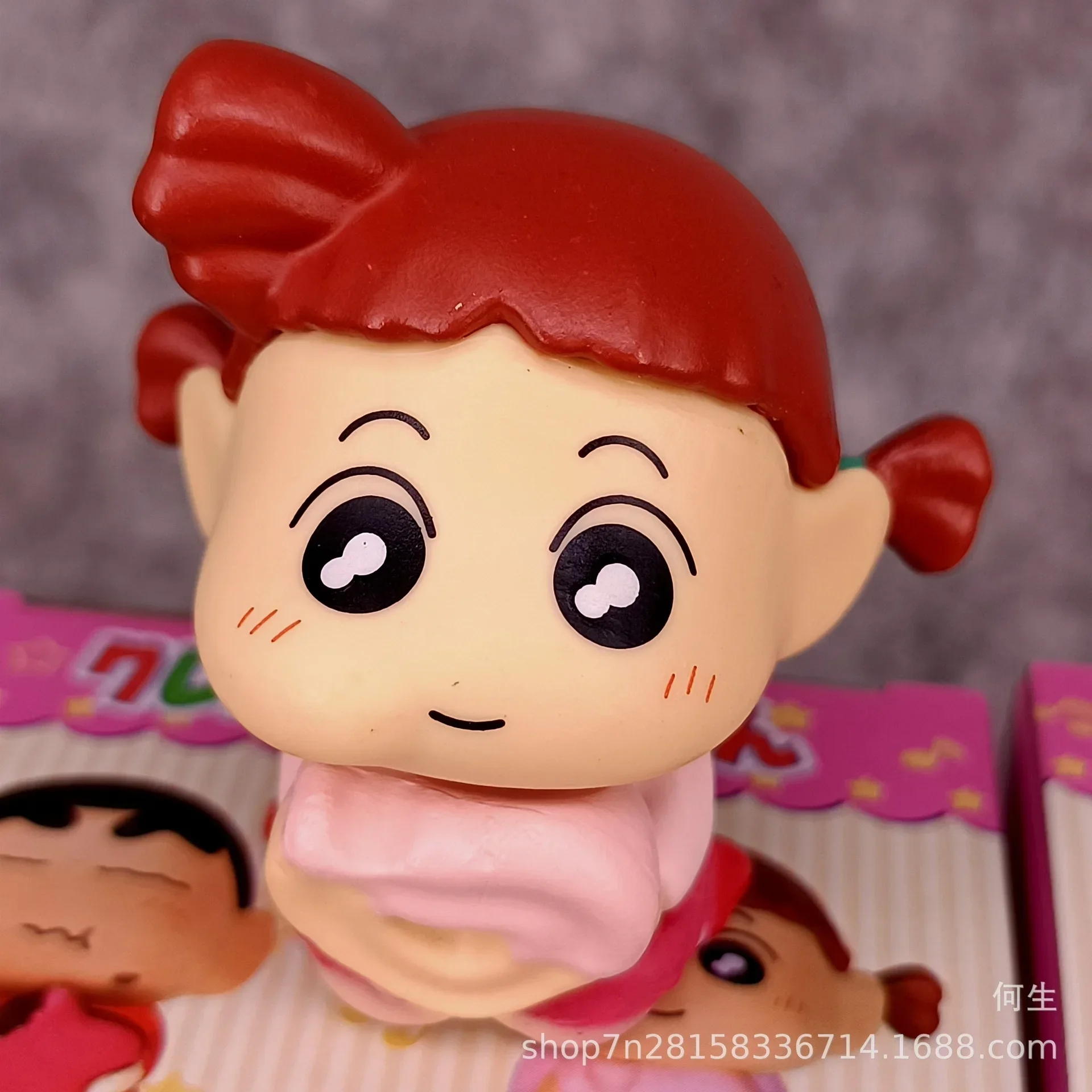 반다이 6 개/대 애니메이션 크레용 신짱 음식 공유 파티 카와이 그림 PVC 모델 장난감 인형 수집 자동차 장식품 선물