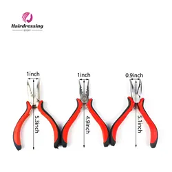 Alicates de 3 puntas para extensiones de cabello, extractor multifuncional de microcuentas, rojo, Nano Beads