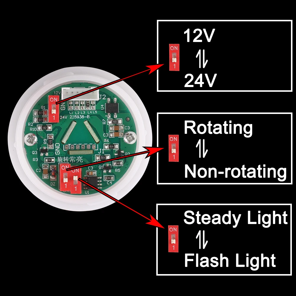 Mới Đa Năng Xoay Công Nghiệp Tín Hiệu Cảnh Báo Thiết Bị Báo Động 12V 24 V 110 V 220 V 1 ~ 5 tùy Chọn