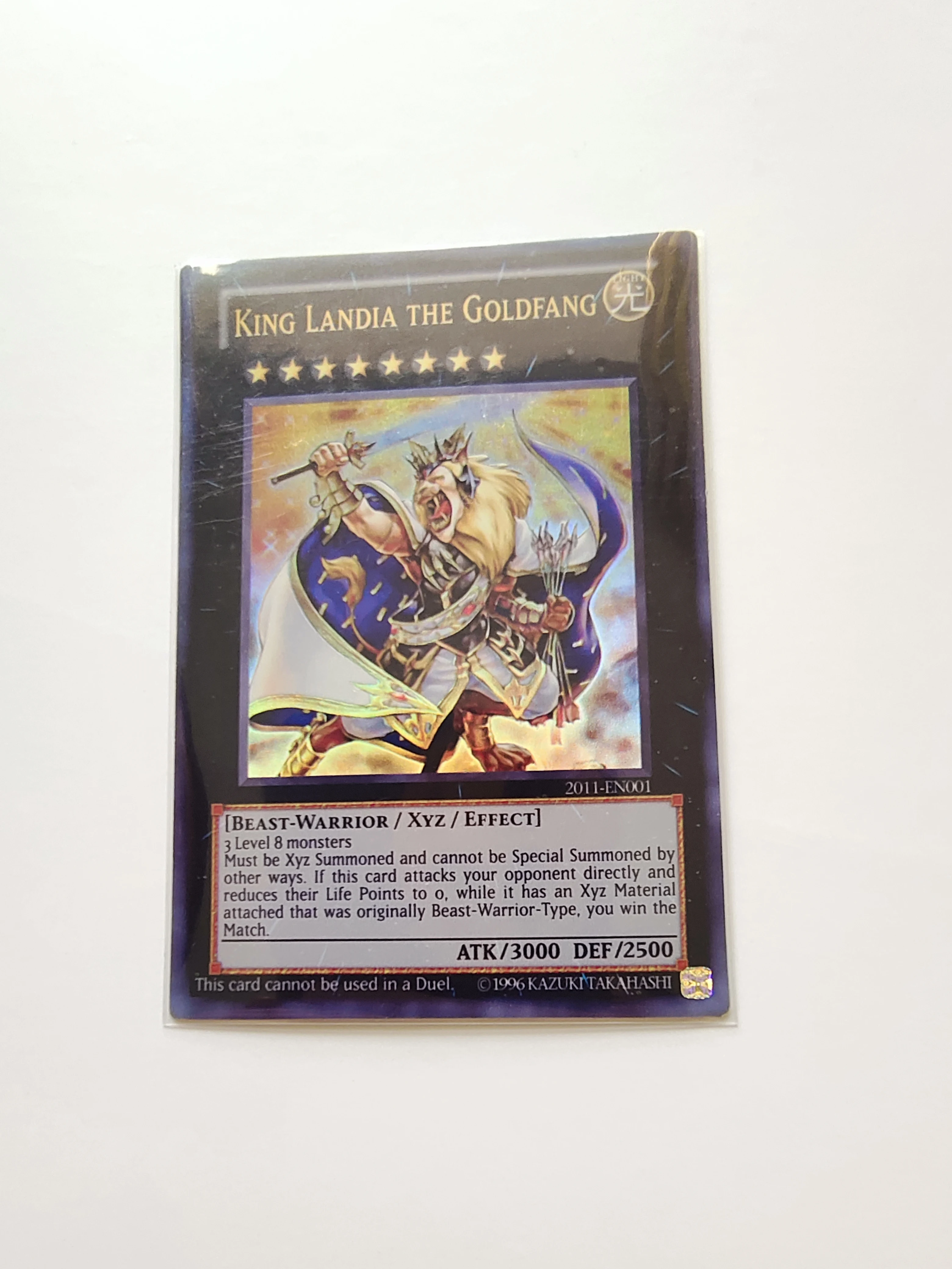 

Yu Gi Oh Ultra Rare/UR TCG King Landia the Goldfang(2011-EN001)(2012-AE003) English Gift Collection Toy Card (Not Original)