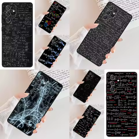 Funny Math Formulas Equations Phone Case For Samsung Galaxy S24 S23 S22 S21 Ultra S10 Note 10 Pro S20 Plus FE S9 S8 Cover