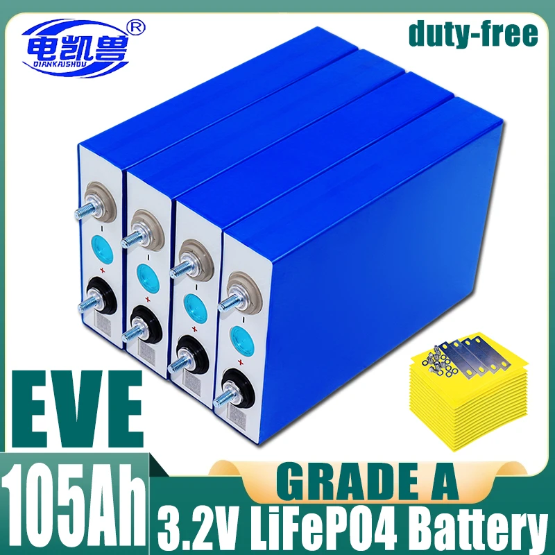 1-32 PCS 105ah 3,2V lifepo4 Batterie Lithium eisen phosphat Batterie DIY RV Boot Home Energy Storag Zelle cn Lager schnelle Lief