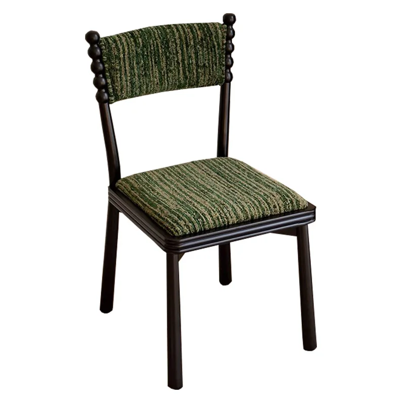 

French dining chair retro home soft bag backrest makeup antique designer solid wood dining table chair