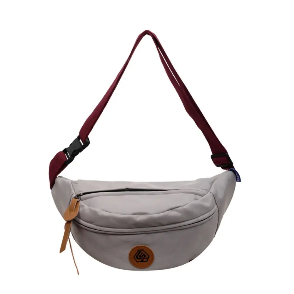 Adjustable Strap Waist Pack Zipper Contrast Color Chest Bag Multi-Functional Pockets Nylon Cloth Sports Waistpack For Couples
