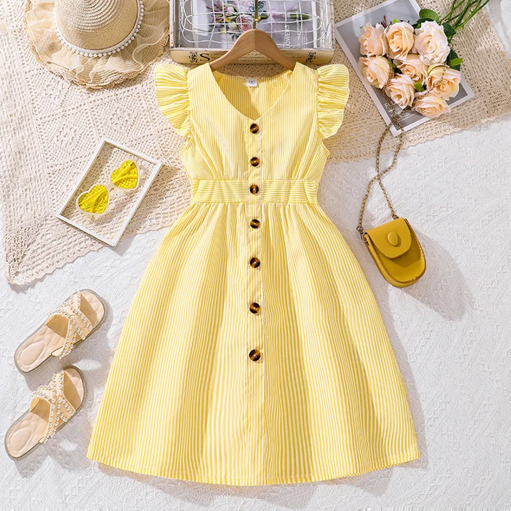 

Fashion Summer Kids Dress Fresh Sweet Dopamine Dress Soft Breathable Girls Dress