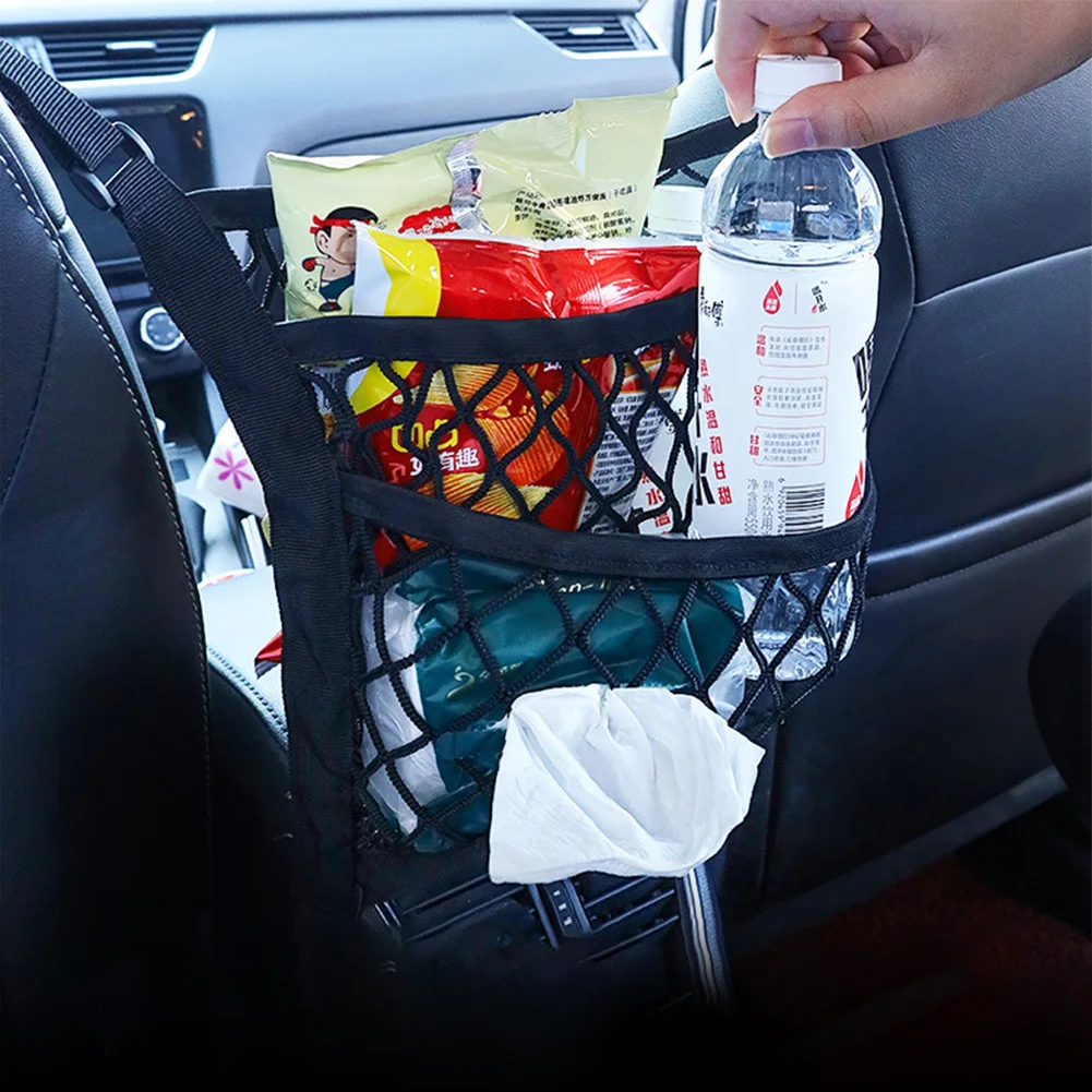 

Universal Car Mesh Organizer Storage Between Front Seats Kid Dog Pet Net Barrier Car Net Pocket Elastic Tissue Purse Holder Net