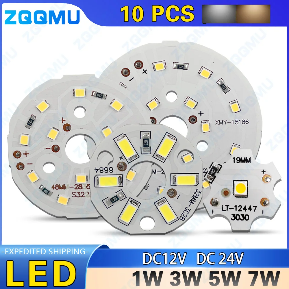 1W 3W 5W 7W LED Light Panel 12V 24V SMD 2835 5730 Chip For DIY Downlight Spotlight Mini Light Panel 19MM 32MM 48MM