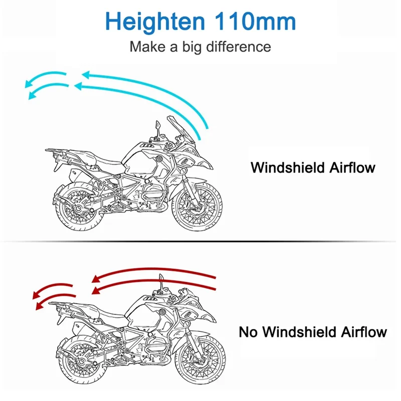 

Motorcycle Windscreen For MT07 MT09 HONDA CBR600RR CB1000R GXSR 600 750 BMW Ducati Adjustable 43X40cm Accessories Gray
