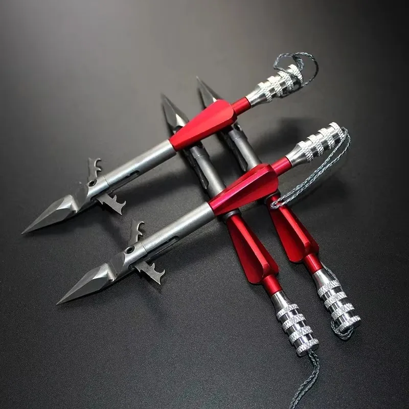 2pcs Deepwater Stainless Steel Broadheads Arrowhead Slingshot Catapult Dart Hunting Shooting Fishing Slingshot Fishing Tools