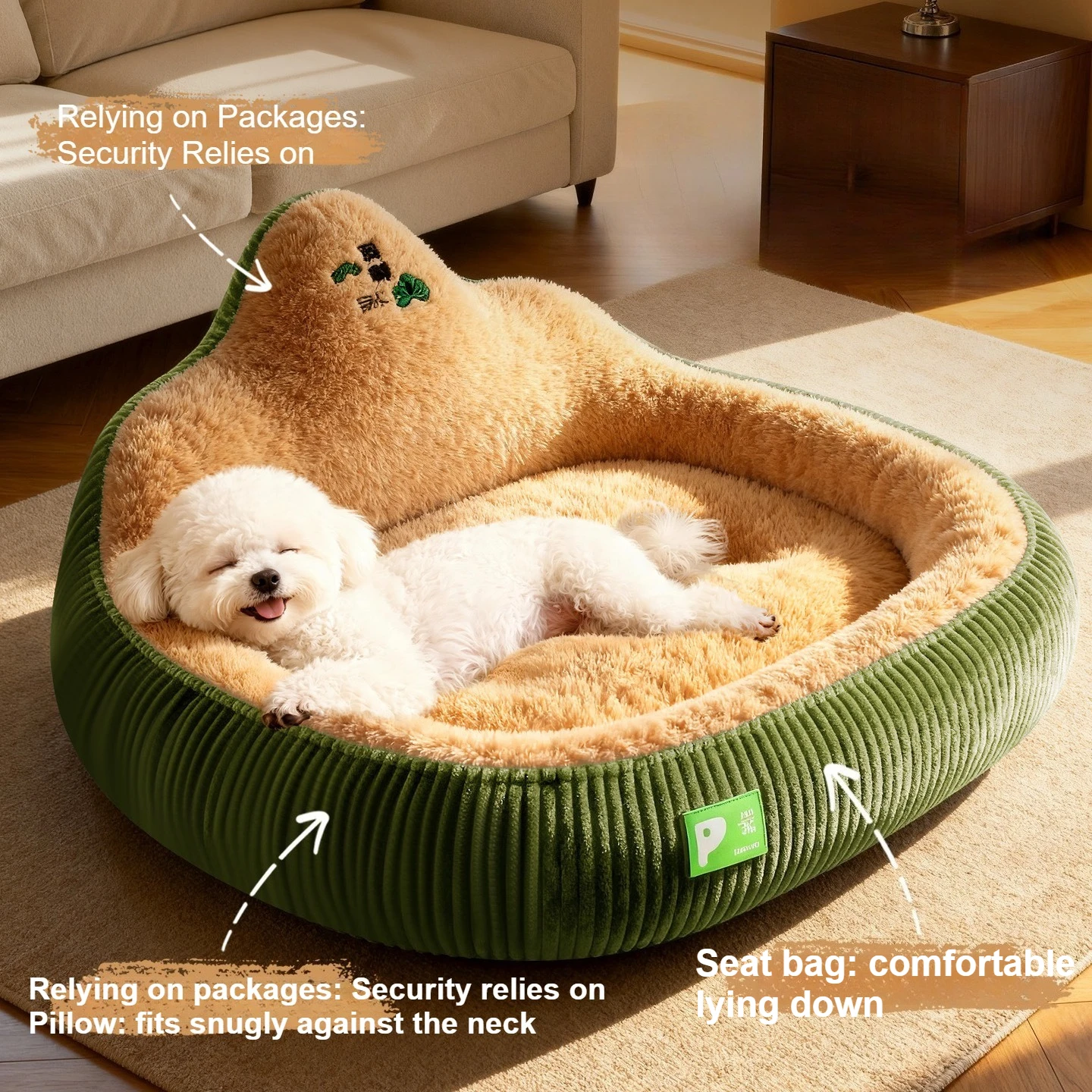 Fortune Tree Backrest Pet Nest Cat Mat Winter Warm Dog Bed ForSmall Dog Cushion Breathable Cat Cushion Thicken Dog House Pet Bed