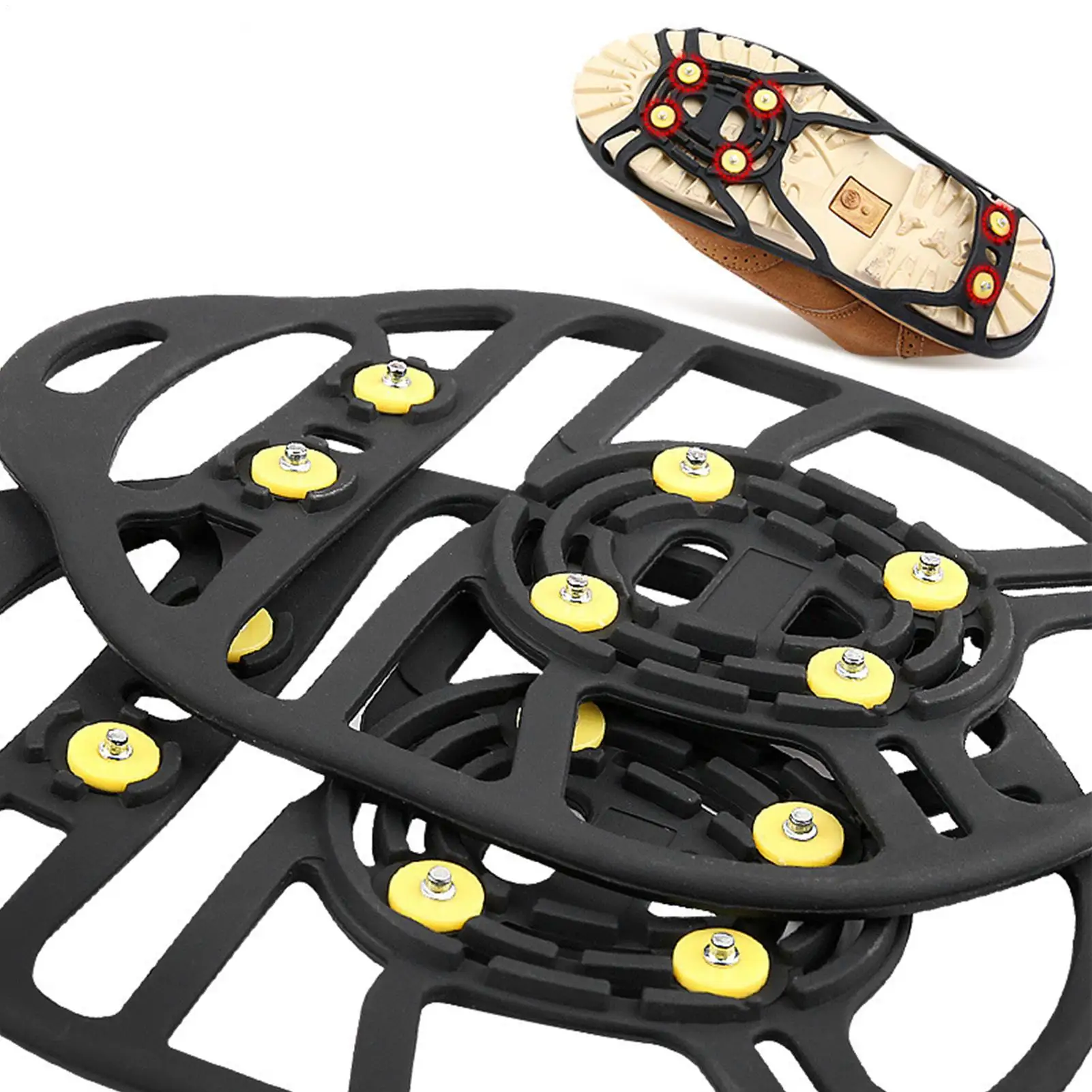 Spikes For Shoes 6-Teeth Crampons Anti-Slip Snow Safety Spikes Shoe Covers For Hiking Fishing Mountaineering Outdoor Cold