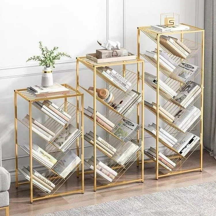 Complete floor-to-ceiling simple bookshelf Shelf Wrought iron Bedroom Student tree-shaped book Living room bookshelf