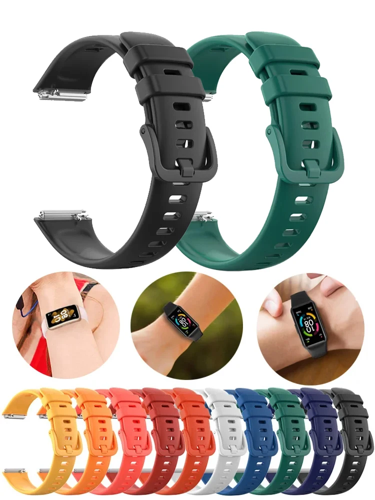 Strap For Huawei Band 7 Strap Accessories Silicone Smartwatch Replacement watchband Wristband correa bracelet for Huawei Band 7