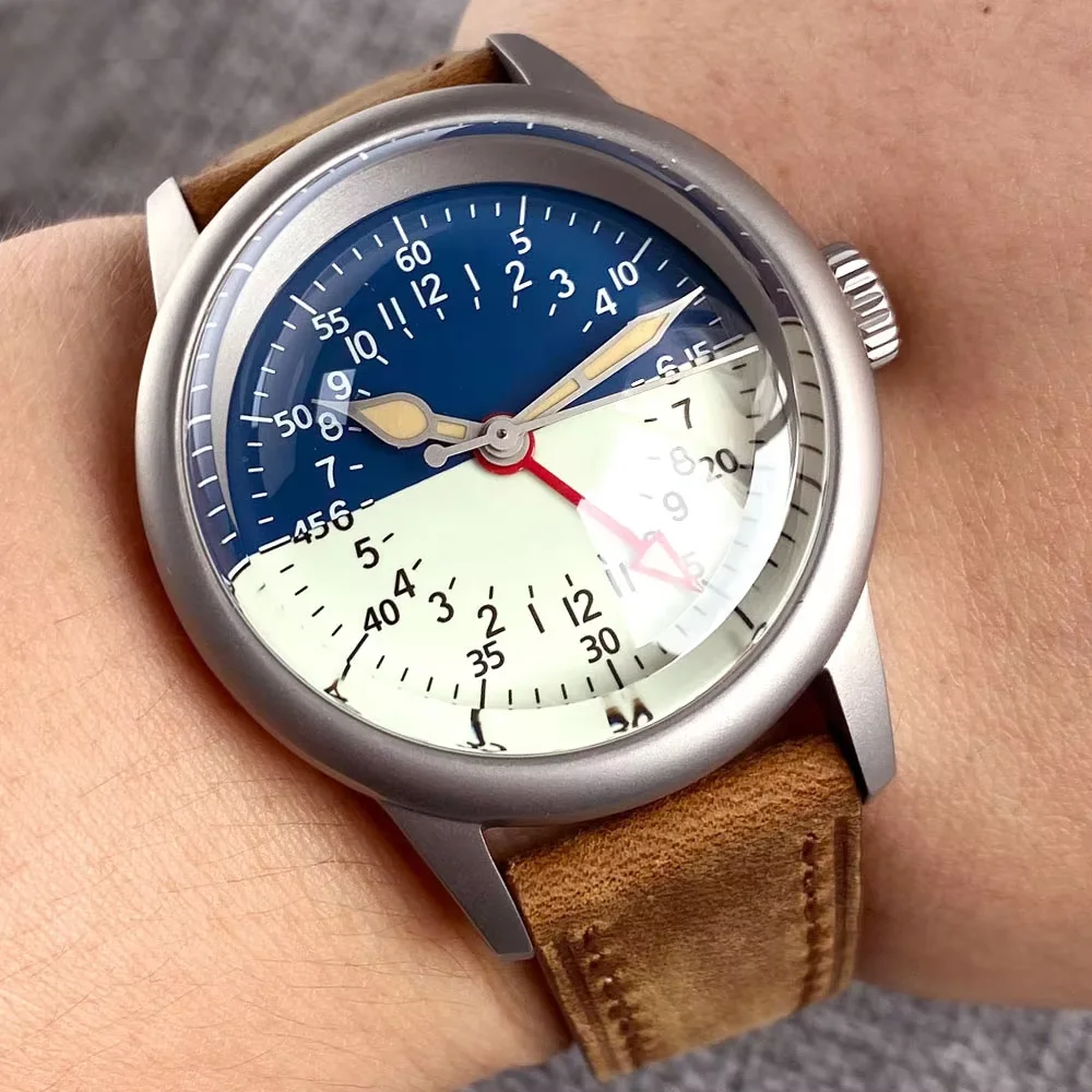 مزدوجة القبة الياقوت العسكرية الرملي 36 مللي متر ريترو 200 متر مقاوم للماء الرجال التلقائي NH34 GMT ساعات آلية مضيئة الهاتفي