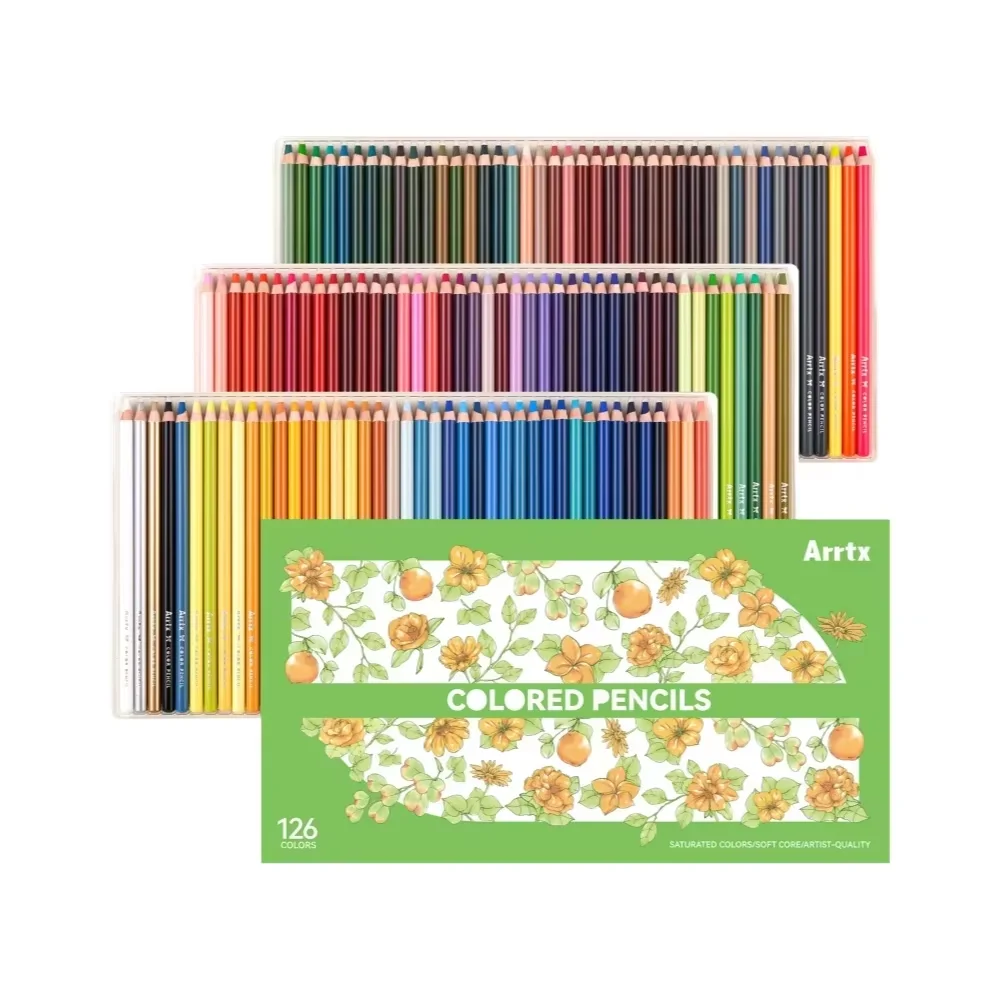 Arrtx 84/126 Kleurpotloodset Zachte Kern Kleurpotloden voor Volwassenen Kunstenaars Beginners Kleurtekenen Blenden Schaduwen Schemeren