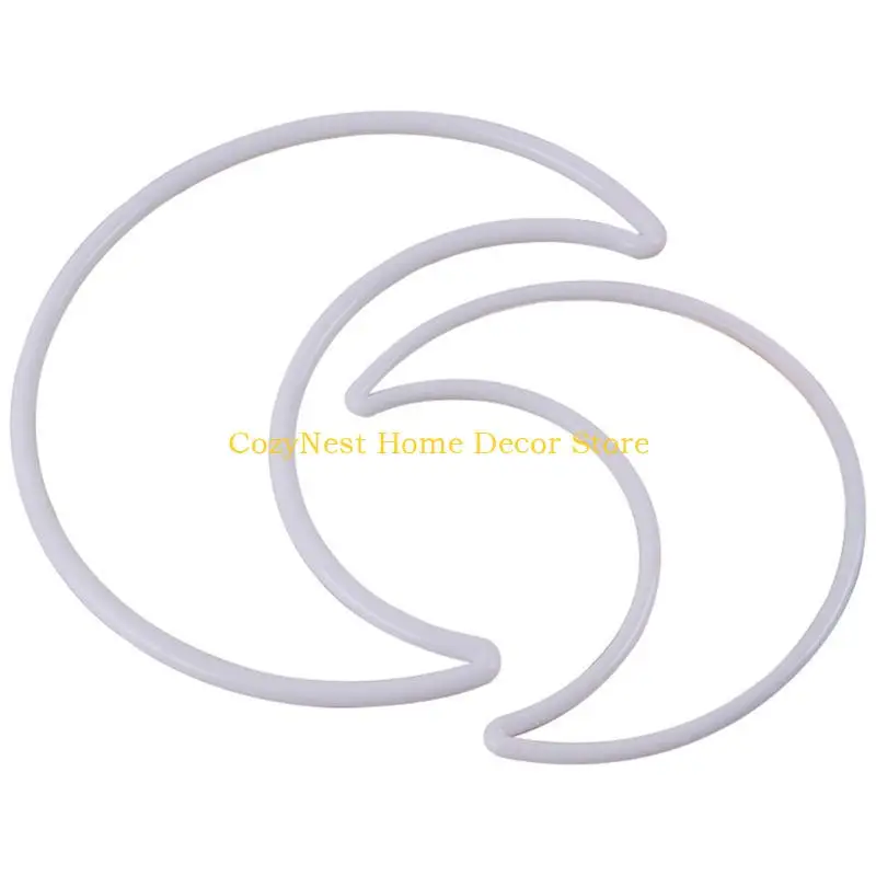 92MF Dream Catcher Making Supplies White Plastic Moon Pattern Home Decoration