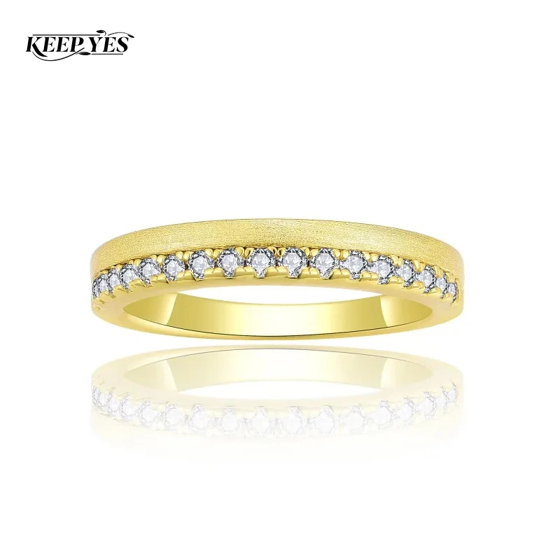 KEEP YES Italian Total 0.26ct Moissanite Ring for Women Men Vintage 925 Sterling Silver Double-deck Engagement Ring Fine Jewelry