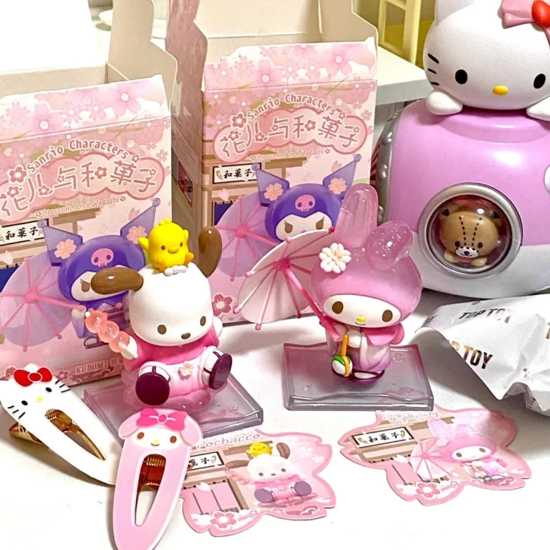 

Sanrio Blossom & Wagashi Series Blind Box - Kuromi My Melody Cinnamoroll Anime Figure Action Dolls Cute Collectible Gift