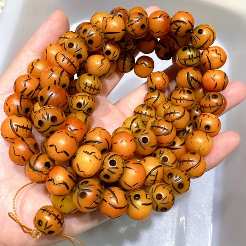 

Wholesale Yak Bone Pumpkin a Dai Bones 108 Pcs Tibetan Style Prayer Beads Necklace Bracelet Jewelry