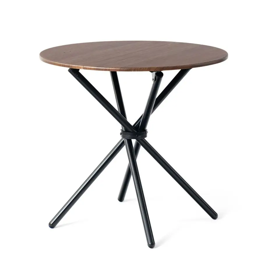 

31.5Dining Table Modern Round Top Kitchen Table for Dining Living Room Office Cafe with Steel Frame for Small Space, Brown