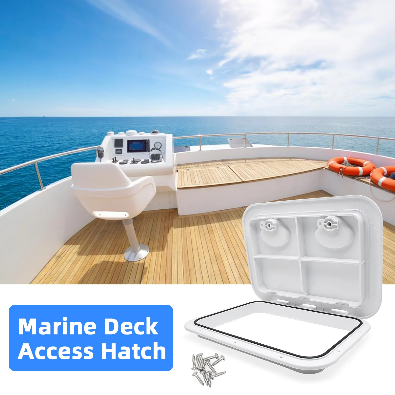 

ABS Deck Access Hatch Cover Waterproof Anti-UV Non-Skid Inspection for Marine Boat Yacht RV Accessories White Black 315X440MM