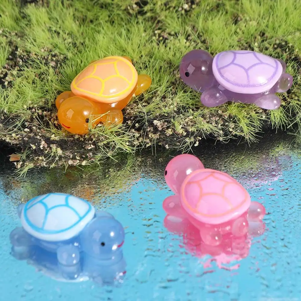 

Cartoon Mini Luminous Turtles Ornament Resin Crafts Light in The Dark Turtle Figurines Miniatures Cute DIY Turtle Statue