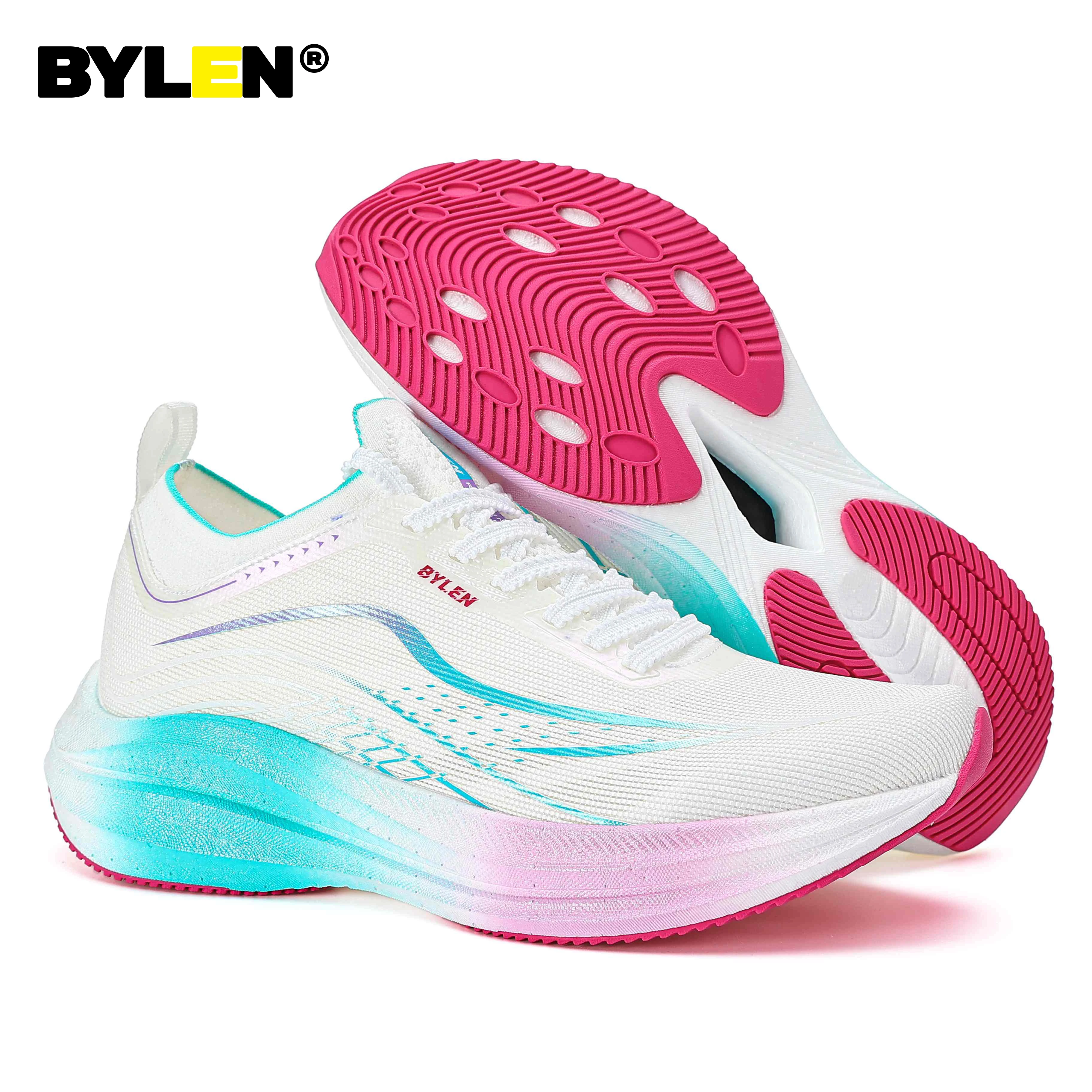 BYLEN Speed 3.0 Men Running Shoes Carbon Plate Racing Marathon Professional Cushioning Anti-slip Male Sneakers 2024