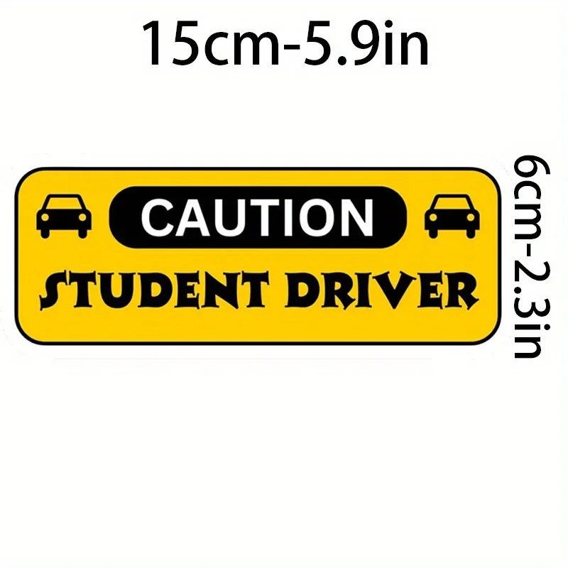 2pcs Caution Student Driver Sticker,Waterproof Vinyl Decal for Car Window,New Driver Safety Reminder,Holiday Gift