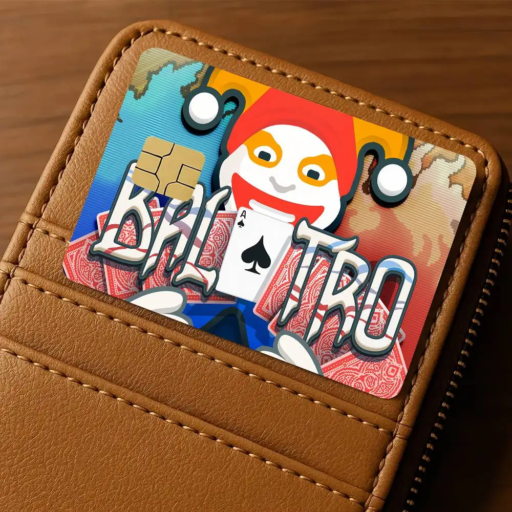 Game B-Balatro Card Stickers Waterproof Film Skin Cover 4PCS Credit Card Stickers Debit Front Decoration Bank Subway Pass