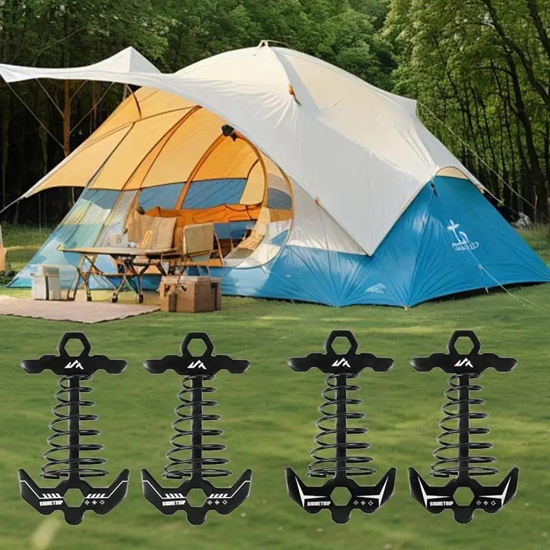 Heavy Duty Tent Stakes Pegs For Camping Aluminum Alloy And Stainless Steels Tent Ground Anchors With Adjustable Design 24BD